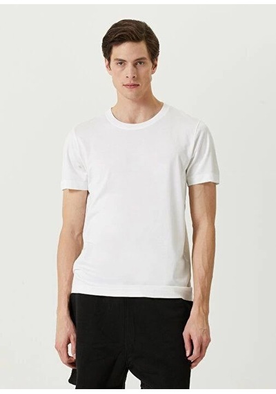 Erkek Tişört Basic Bisiklet Yaka Regular Kısa Kol T-shirt - Beyaz