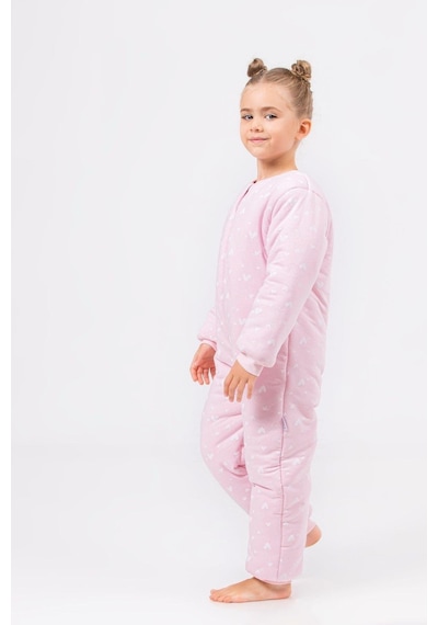 Cantoy Kız Erkek Çocuk Kalın Elyaf Dolgulu Premium Kalite 2.5 Tog Desenli Uyku Tulumu Pembe