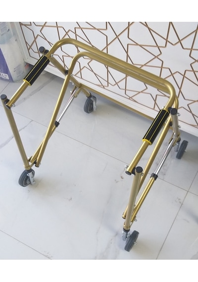 Çocuk Dört Tekerlekli Frenli Katlanabilir Ters Walker Büyük