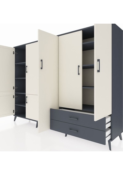 Hyperion Dolap 12 Raflı 2 Çekmeceli 7 Kapaklı 220x44x163 Antrasit Antrasit-aytaşı/antrasit Hyperion Dolap 12 Raflı 2 Çekmeceli 7 Kapaklı 220x44x163 Antrasit Antrasit-aytaşı/antrasit