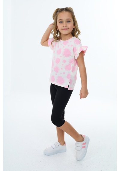 Toontoy Kids Toontoy Kız Çocuk Batikli Kaprili Takım Pembe