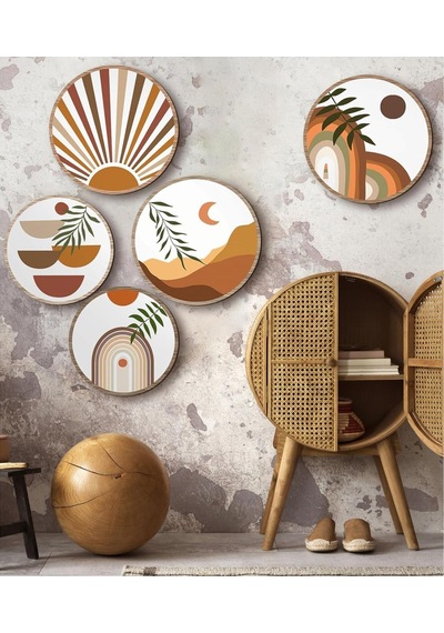 Notpa Dekorize Mdf 5 Parça Çerçeve Görünümlü Tablo Set 5001 50 X 70 Renkli