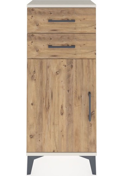 Arges Komodin Tek Raflı 2 Çekmeceli Tek Kapaklı 44x30x106 Ayt... Aytaşı