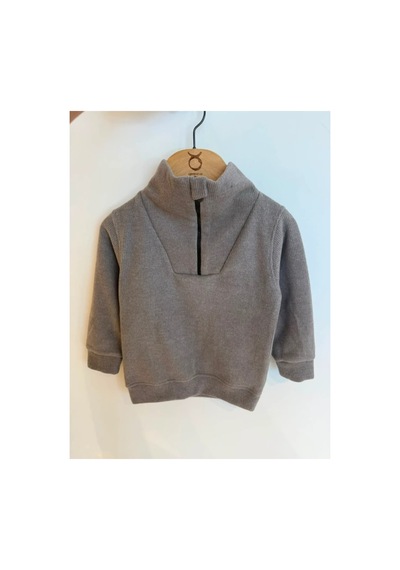 Poala Kids Selanık Yarım Fermuarlı Gri Sweat