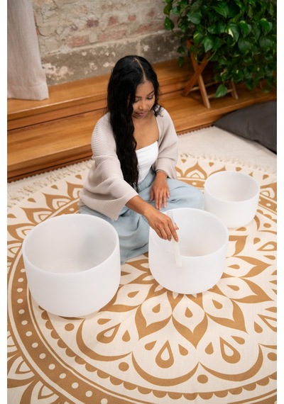 Meinl Sonic Energy 3-parça Crystal Singing Bowl Set G4 / E4 / C4, 432 Hz