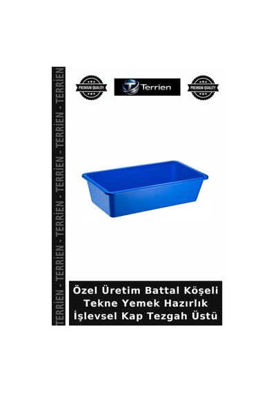 Özel Üretim Battal Köşeli Tekne Yemek Hazırlık İşlevsel Kap Tezgah Üstü Çok Renkli