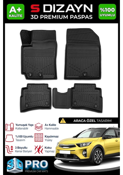 Kia Stonic 3d Pro Havuzlu Paspas 2017 Üzeri A+ Kalite 3ds-sdz081
