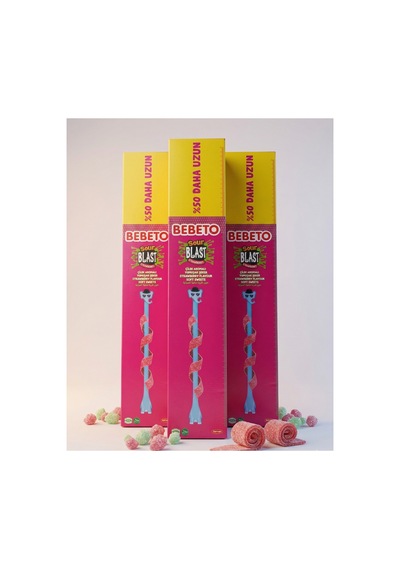 Sour Blast Strawberry Ekşi Şerit 35gx48 Çilek Aromalı Uzun Ekşi Şeker