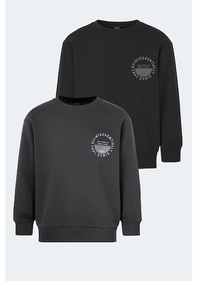 Slazenger Lone 2 Li Set Unisex Çocuk Siyah - Koyu Gri Sweatshırt