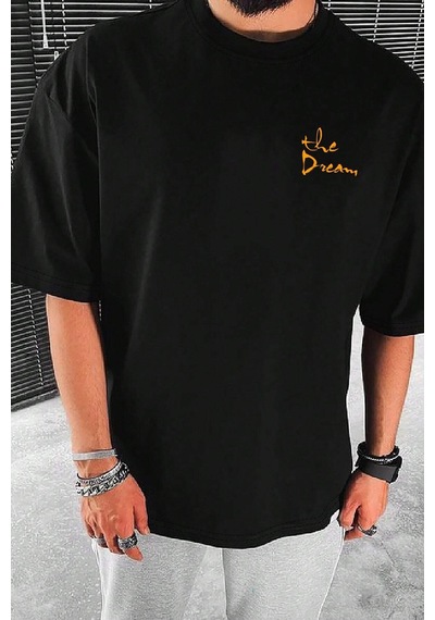 Unisex The Dream Baskılı Tasarım Tshirt Siyah