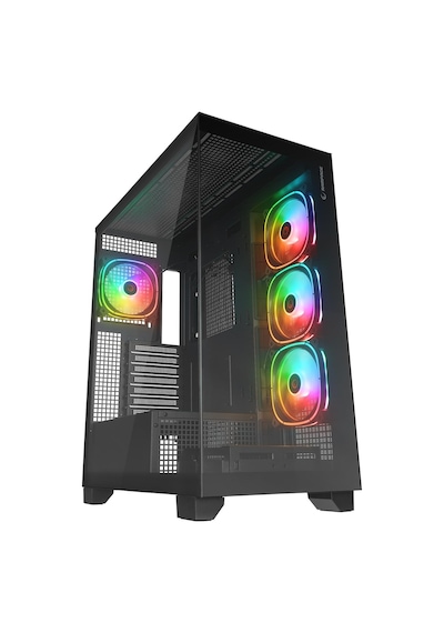 Rampage Hydra V1 Black Type-C Argb Fan + Hub E-ATX Exclusive Gaming Kasa