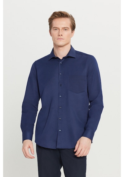 AC&Co / Altınyıldız Classics Erkek Lacı Pamuklu Tailored Slim Fit Dar Kesim Klasik Yaka Armürlü Cepli Gömlek Lacı