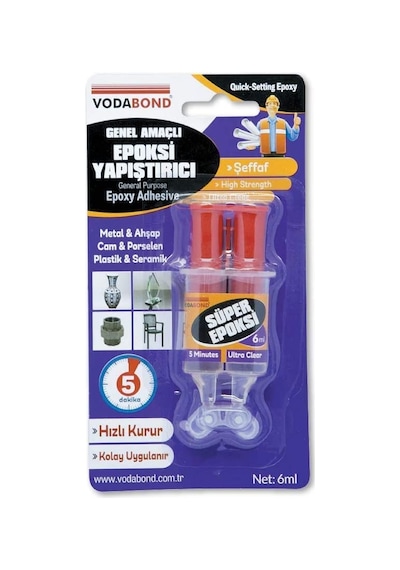 Vodabond Epoksi Şırınga 6g, Şeffaf