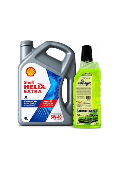 Shell Helix Extra X Motor Yağı 5w-40 4 Litre + Oto Şampuan 1000 ML