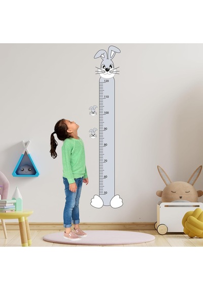 Tavşan Şeklinde Boy Ölçüm Cetveli - Bebek Ve Çocuk Odası İçin &
