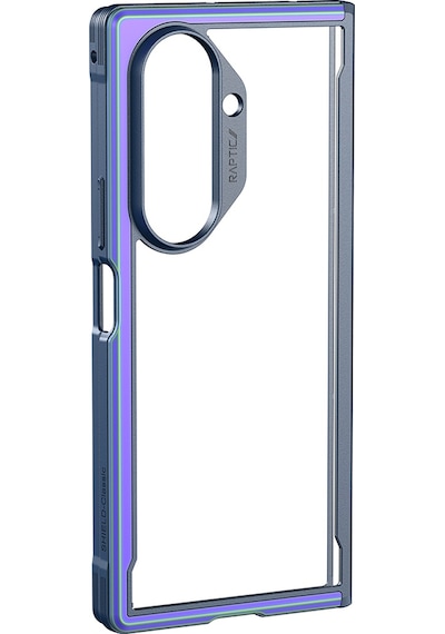 Galaxy Z Fold 7 Uyumlu Kılıf M-safe Şarj Özellikli Airbagli Raptic Shield Serisi Şeffaf Kapak Mavi Mavi