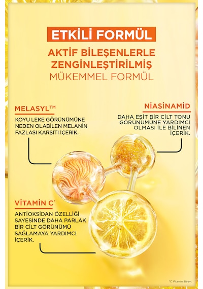 Garnier Vitamin C+ Süper Parlaklık Serumu (Niasinamid, Salisilik, Melasyl) 30 ML