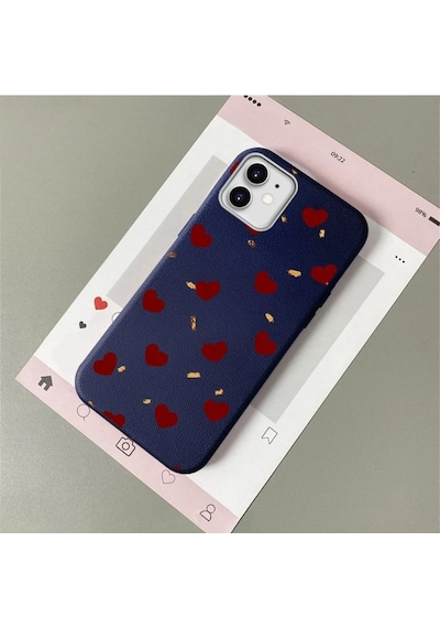 İphone 11 Uyumlu Mavi Deri Dokulu Silikon Kamerayı Korur Şok Emici Kılıf 10