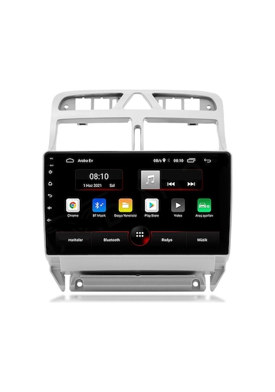 PEUGEOT 307 MULTİMEDYA CARPLAY 9 İNC HD IPS EKRAN 4GB/64GB ANDROİD 12 SÜRÜM PARK KAMERASI HEDİYELİ