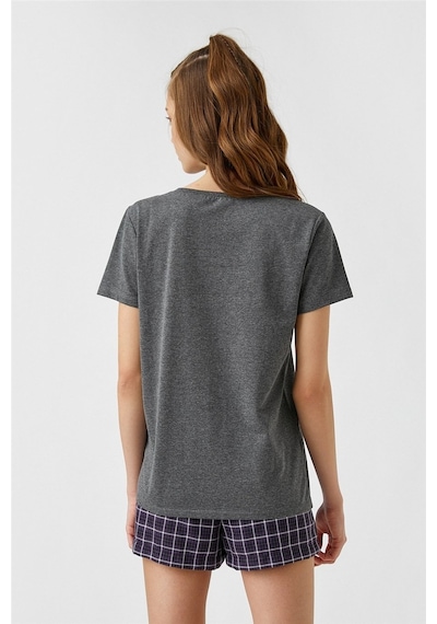 Koton 2yal18715ık Antrasit T-shirt Antrasit