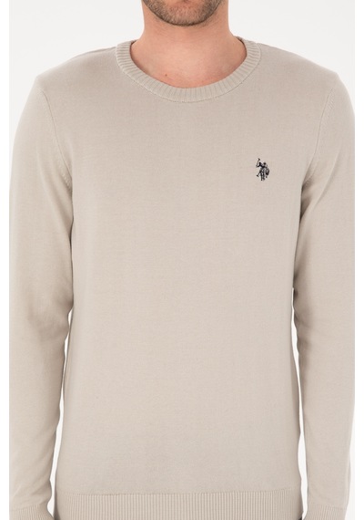 U.S. Polo Assn.  Erkek Slim Fit Bisiklet Yaka Taş Basic Kazak 50313713-VR049