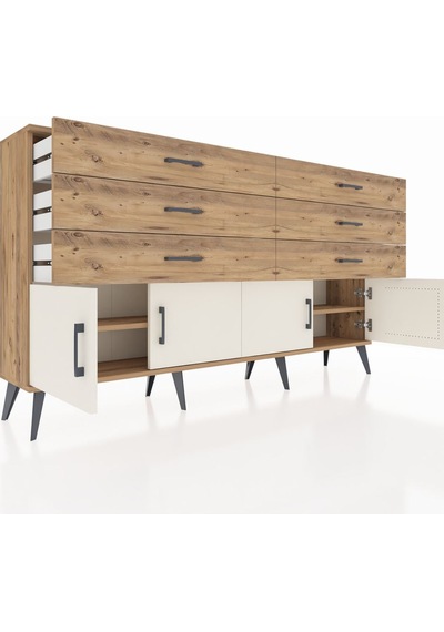 Arges Konsol 2 Raflı 6 Çekmeceli 4 Kapaklı 176x30x99 Çam-aytaşı/ç Çam-aytaşı/çam Arges Konsol 2 Raflı 6 Çekmeceli 4 Kapaklı 176x30x99 Çam-aytaşı/ç Çam-aytaşı/çam