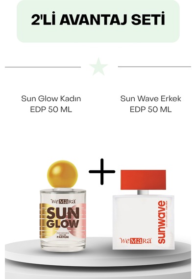 Sun Glow Kadın & Sun Erkek Edp Parfüm Seti 50 Ml + 50 Ml Çiçek