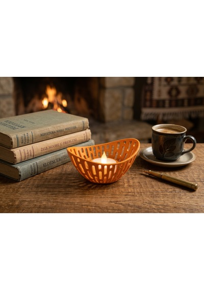 Lumanest Dekoratif Tealight Mumluk Turuncu
