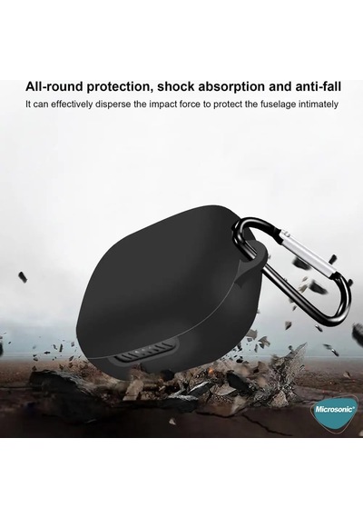Jbl Live Pro Plus İçin Kılıf Askılı Mat Silikon Siyah Live Pro Plus İle Uyumlu Kılıf - Siyah