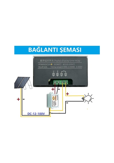T3230 Dc12-100v 10a Güneş Paneli Zaman Rölesi