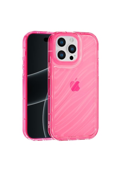 Apple Uyumlu iPhone 13 Pro Max Telefon Kılıfı Kamera Çıkıntılı Kabartmalı Parlak Desenli Darbe Emici Silikon Kılıf Pembe