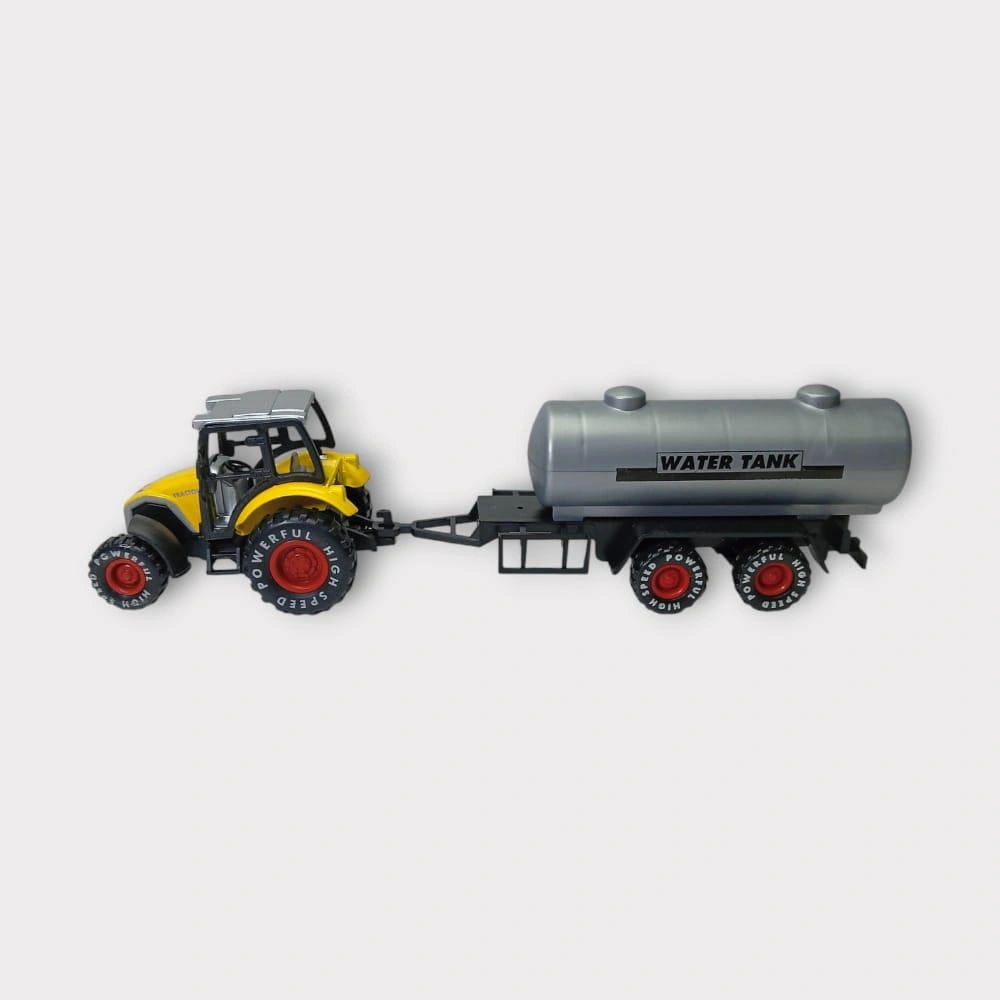 Çek Bırak Römorklu Traktör 25cm - Sarı Su Tanklı Sarı