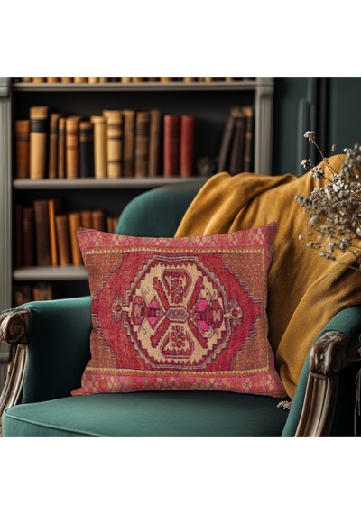 Turkıshrug Kıngdom Desenli Dijital Baskılı Modern Kırlent Kılıfı Kare 43 X 43 Çok Renkli