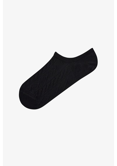 Penti Diamond Jacquard 3lü Sneaker Çorabı Siyah - Beyaz