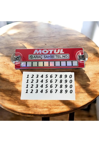 Motul Hologram Baskılı Araç Telefon Numaratörü Vantuzlu Park Numaratörü Premium Numaratör