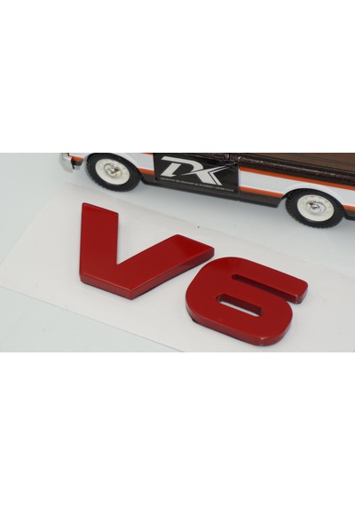 Dk Tuning V6 Bagaj Kırmızı Yazı Logo Amblem Bagaj Arma