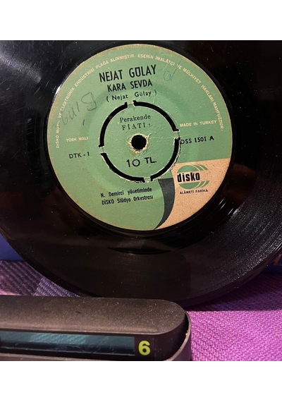 Nejat Gülay - Kara Sevda / Kalbi Kırık Serseri 1969 45'lik Plak - Disko 1501