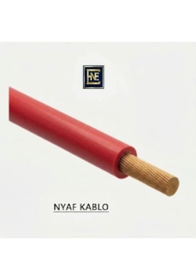 Enfe Elektrik 0,22 Mm² Nyaf Kablo - Çok Telli Esnek Bakır Tesisat Kablosu 5 Metre Rulo Kırmızı