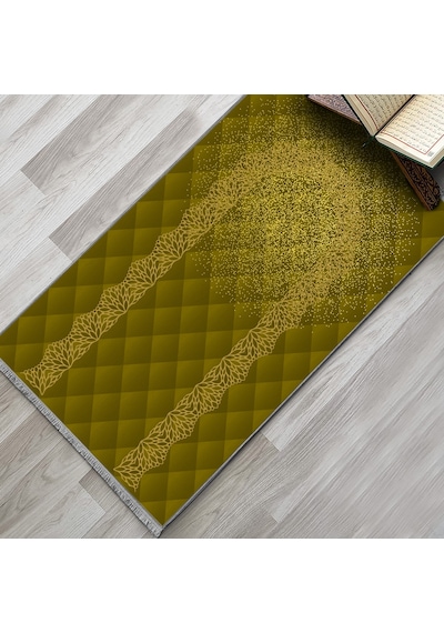 Evaşk Namazlık Dokuma Halı Kaymaz Muslumana Seccade 66x113 YEŞİL EVAŞK603E66