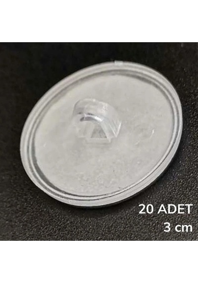 20 Adet Şeffaf Yuvarlak 3 Cm Çaplı Güçlü Disk Yapışkanlar 5047 Renkli
