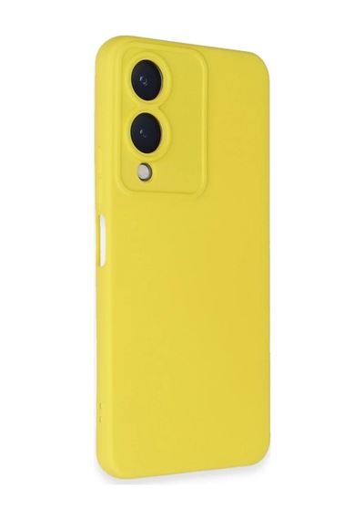 Vivo Y17s Kılıf Nano İçi Kadife Silikon - Sarı 0.2M-Çok Renkli