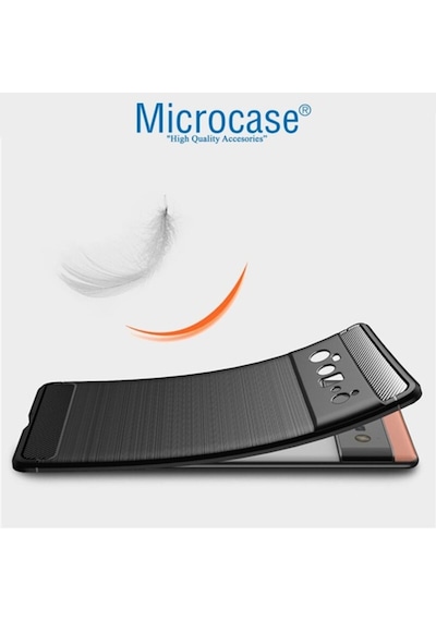 Microcase Google Pixel 6 Pro Brushed Silikon Kilif - Siyah 537459888