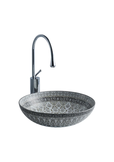 Ey-7031 Tezgah Üstü Porselen Lavabo Gri