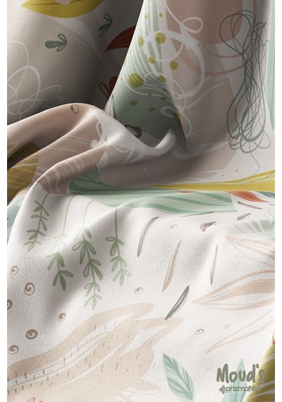 Xero Floral 2 Desenli Baskılı Süet Runner Masa Örtüsü