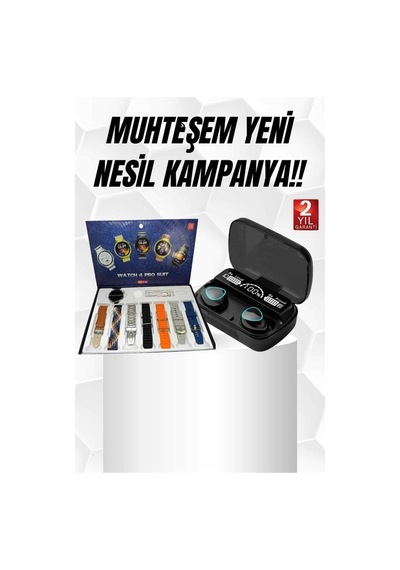 Ucuz Kaliteli Yeni Nesil 7 Kordonlu Akıllı Saat Ve Kablosuz Bluetooth Kulaklık Anc Özelliği