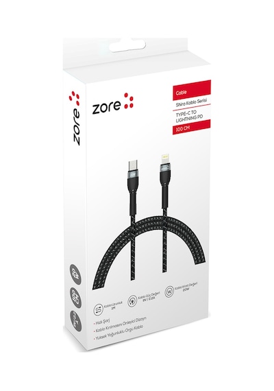 Zore Shira Serisi Type-C to Lightning PD Kablo 30 CM