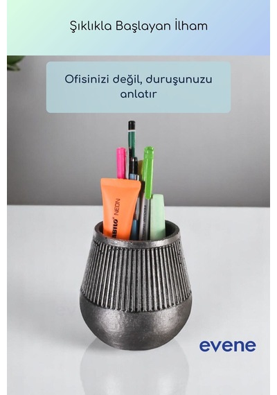 Kalemlik Masa Kalemliği Organizer Kalemlik Gümüş Eskitme Renk Model 88 Çok Renkli