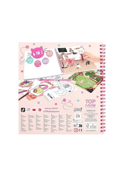 Depesche Topmodel Create Your Kitty 4'ü 1 Arada Boyama Aktivite Sticker Kitabı 92 Sayfa 14213