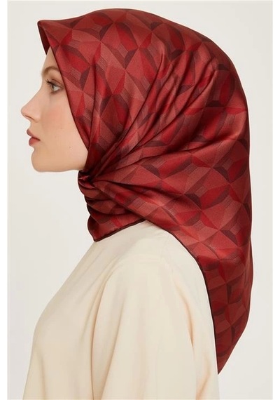 Armine Sura Saf İpek Eşarp 9204d 56 Kırmızı