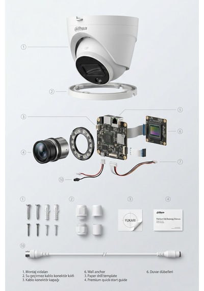 Dahua 2mp Dahili Mikrofonlu Sesli Poe Ip Dome Kamera Gece Görüşlü İç Dış Mekan Dh-ıpc-hdw1230v-sa